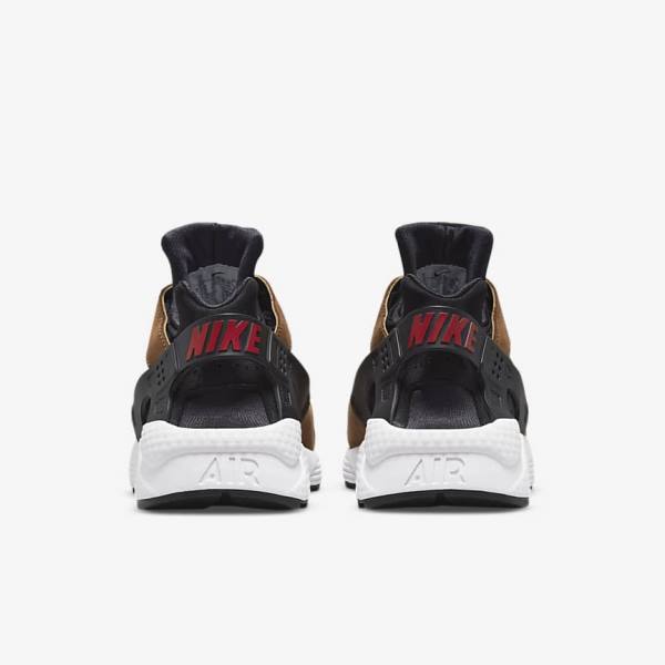 Black / White / Red Men's Nike Air Huarache LE Sneakers | NK192HFC