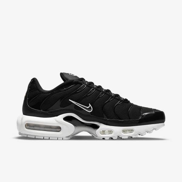 Black / White Women's Nike Air Max Plus Sneakers | NK725UYD