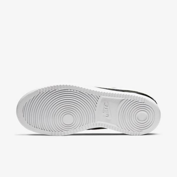 Black / White Women's Nike Court Vision Low Sneakers | NK395FON