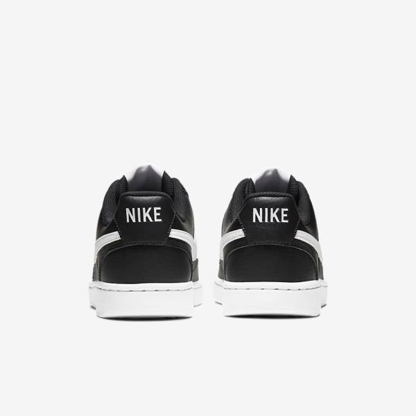 Black / White Women's Nike Court Vision Low Sneakers | NK395FON