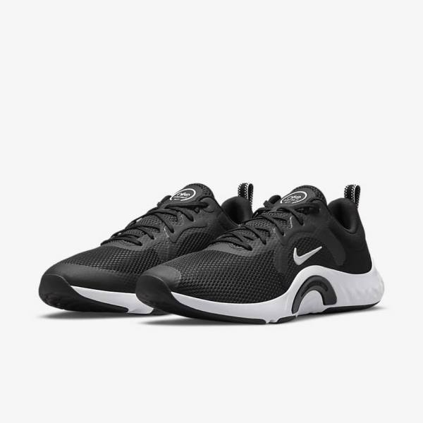 Black / White Women's Nike Renew In-Season TR 11 Training Shoes | NK316RNL