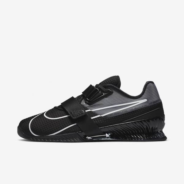 Black / White Women\'s Nike Romaleos 4 Training Shoes | NK439HNF