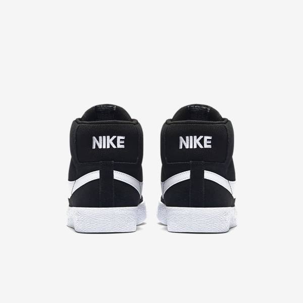 Black / White Women's Nike SB Zoom Blazer Mid Sneakers | NK531NZE