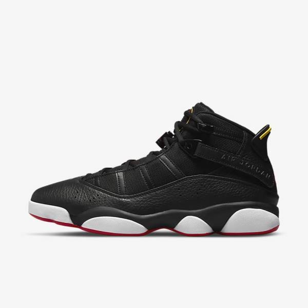 Black / White / Yellow / Red Men\'s Nike Jordan 6 Rings Jordan Shoes | NK783UNB