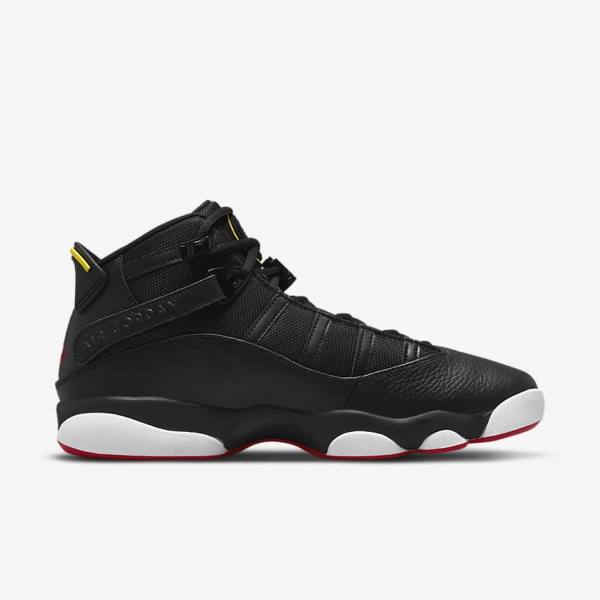 Black / White / Yellow / Red Men's Nike Jordan 6 Rings Sneakers | NK974BXC