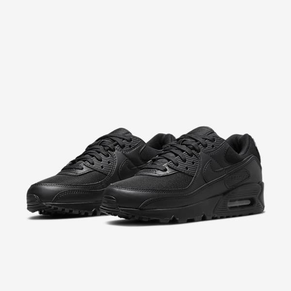 Black Women's Nike Air Max 90 Sneakers | NK251DGO