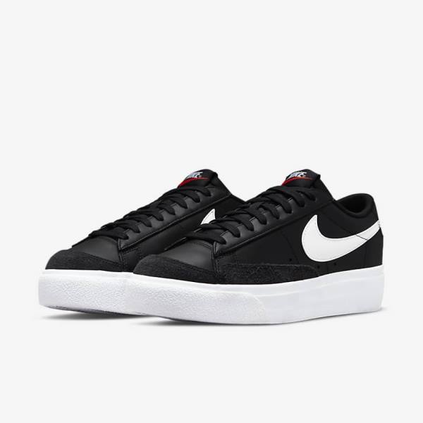 Black Women's Nike Blazer Low Platform Sneakers | NK962JVW