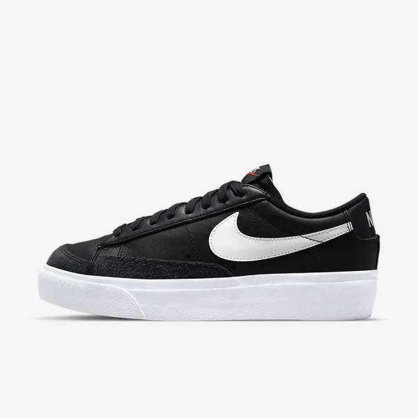 Black Women\'s Nike Blazer Low Platform Sneakers | NK962JVW