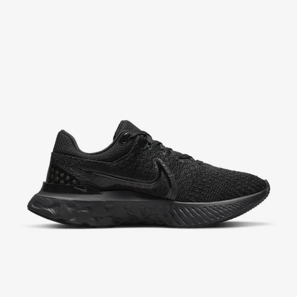 Black Women's Nike React Infinity Run Flyknit 3 Road Running Shoes | NK429ECD