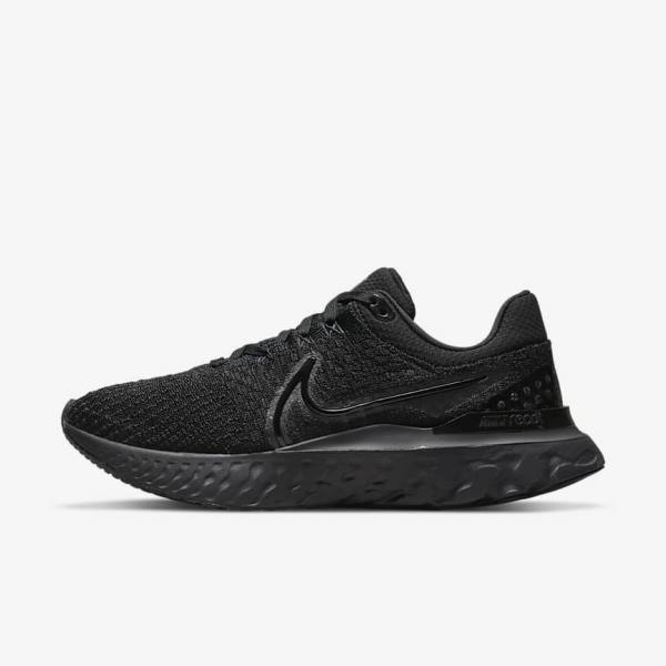 Black Women\'s Nike React Infinity Run Flyknit 3 Road Running Shoes | NK429ECD