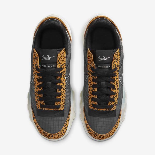 Black Women's Nike Waffle Racer 2X Sneakers | NK042UZF