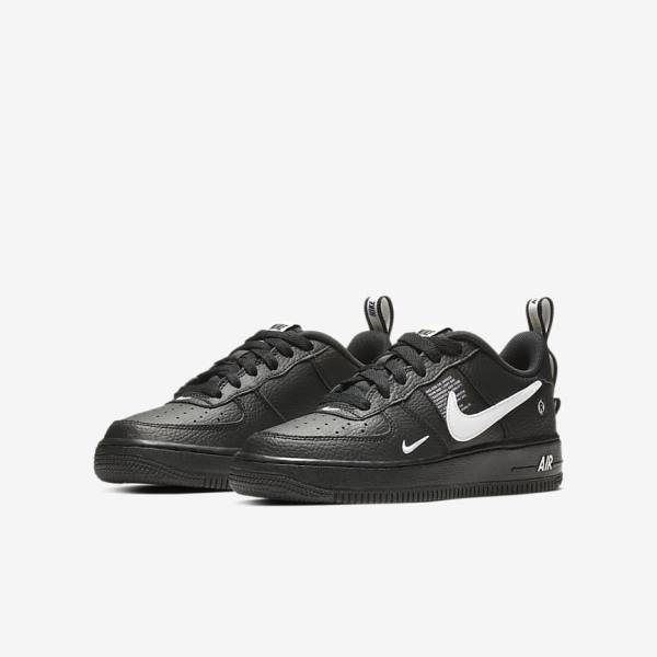 Black / Yellow / White Kids' Nike Air Force 1 LV8 Utility Older Sneakers | NK678YDQ