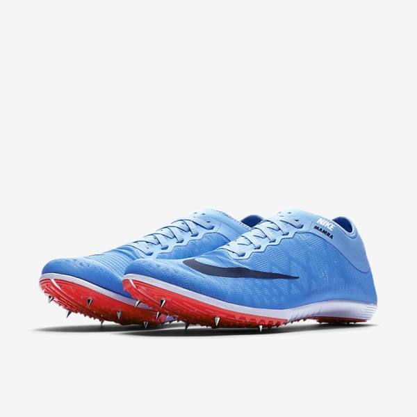 Blue / Light Red / Blue Women's Nike Zoom Mamba 3 Unisex Distance Spike Running Shoes | NK395ZHT