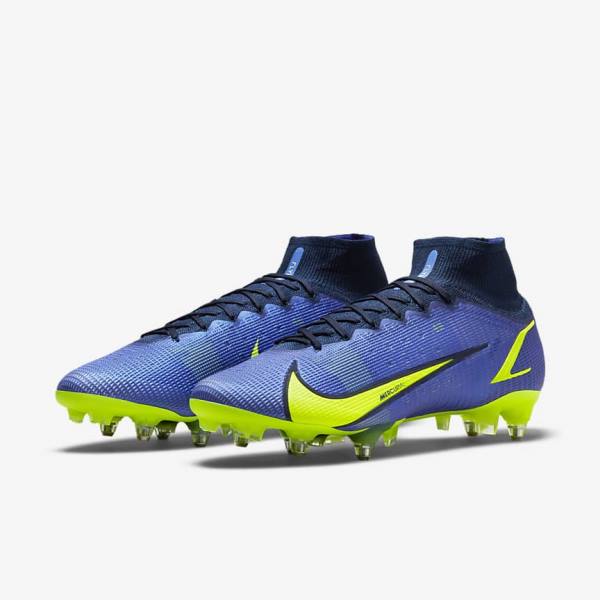 Blue Men's Nike Mercurial Superfly 8 Elite SG-Pro AC Soft-Ground Football Shoes | NK691LEX