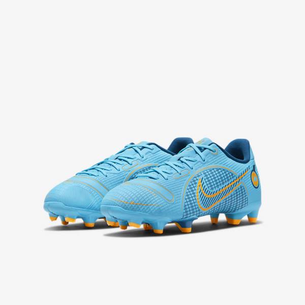 Blue / Orange Kids' Nike Jr. Mercurial Vapor 14 Academy MG Older Multi-Ground Football Shoes | NK593WMH