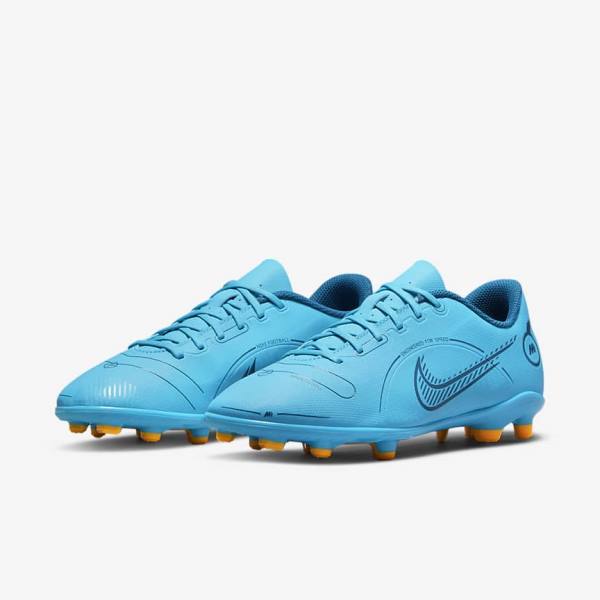 Blue / Orange Kids' Nike Jr. Mercurial Vapor 14 Club MG Older Multi-Ground Football Shoes | NK760SWO