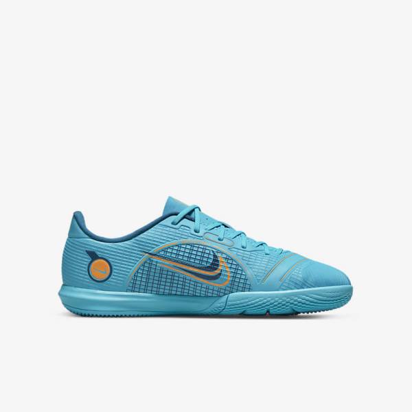 Blue / Orange Kids' Nike Jr. Mercurial Vapor 14 Academy IC Older Indoor Court Football Shoes | NK876KCT