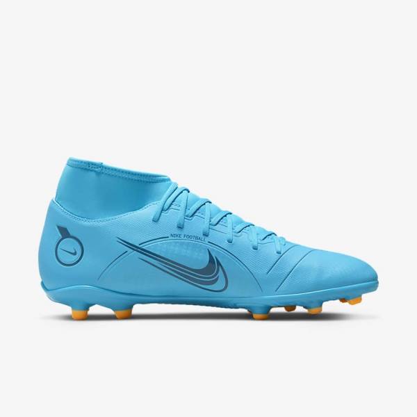 Blue / Orange Women's Nike Mercurial Superfly 8 Club MG Multi-Grounds Football Shoes | NK128FVY