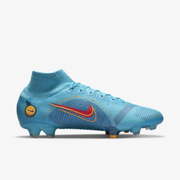 Blue / Orange Women's Nike Mercurial Superfly 8 Elite FG Firm-Grounds Football Shoes | NK271LCM