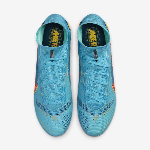 Blue / Orange Women's Nike Mercurial Superfly 8 Elite FG Firm-Grounds Football Shoes | NK271LCM