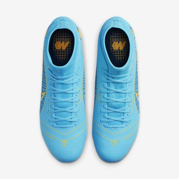 Blue / Orange Women's Nike Mercurial Superfly 8 Academy MG Multi-Grounds Football Shoes | NK324GHI