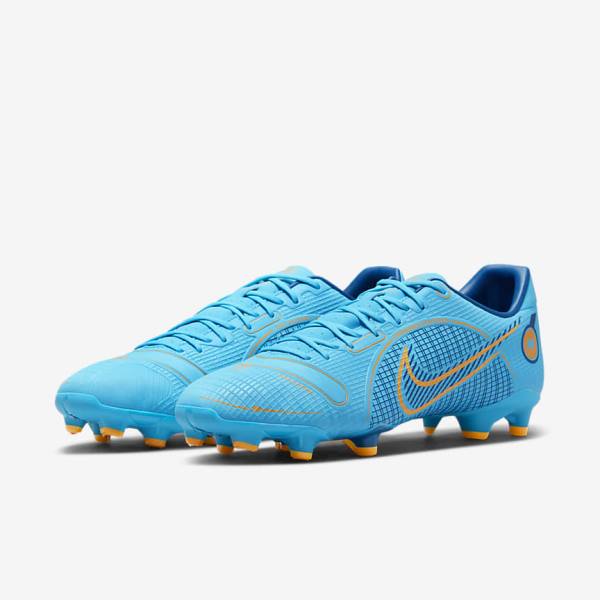 Blue / Orange Women's Nike Mercurial Vapor 14 Academy MG Multi-Ground Football Shoes | NK026SCP