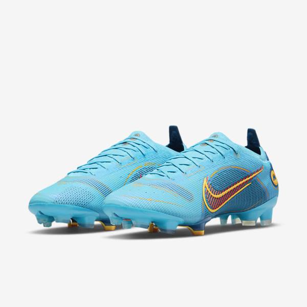 Blue / Orange Women's Nike Mercurial Vapor 14 Elite FG Firm-Grounds Football Shoes | NK148ELH