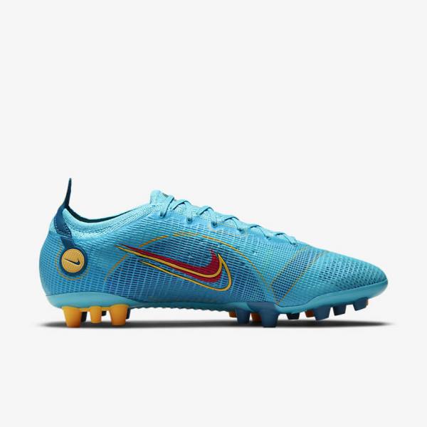 Blue / Orange Women's Nike Mercurial Vapor 14 Elite AG Artificial-Grounds Football Shoes | NK620OWB