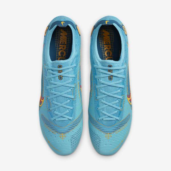 Blue / Orange Women's Nike Mercurial Vapor 14 Elite AG Artificial-Grounds Football Shoes | NK620OWB