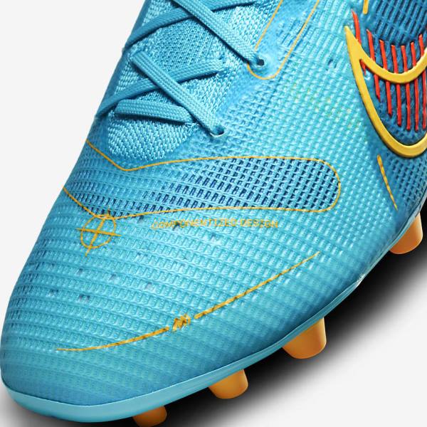 Blue / Orange Women's Nike Mercurial Vapor 14 Elite AG Artificial-Grounds Football Shoes | NK620OWB