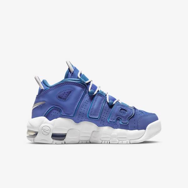 Blue / White Kids' Nike Air More Uptempo Older Sneakers | NK347JTR