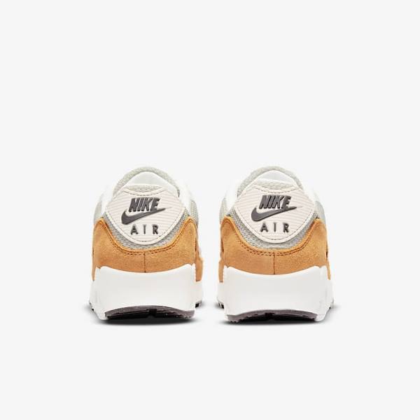 Brown / Light Beige / Yellow Women's Nike Air Max 90 Sneakers | NK409AJV