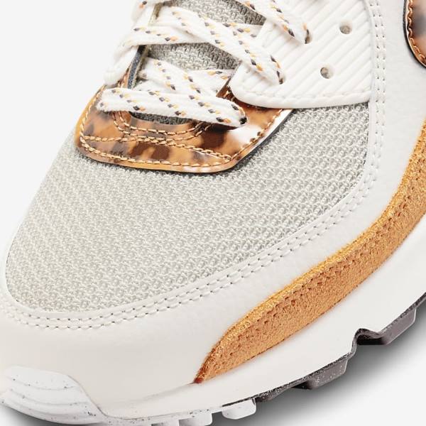 Brown / Light Beige / Yellow Women's Nike Air Max 90 Sneakers | NK409AJV