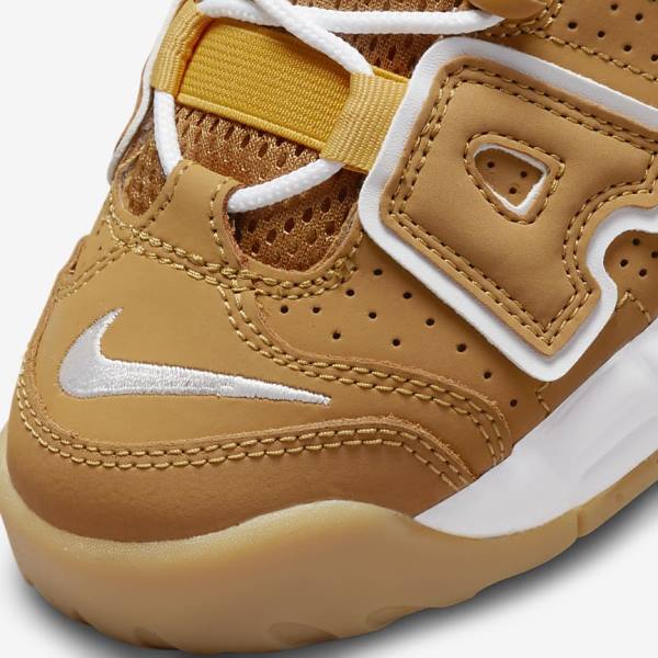 Brown / Light Brown / White Kids' Nike Air More Uptempo Older Sneakers | NK745UWP