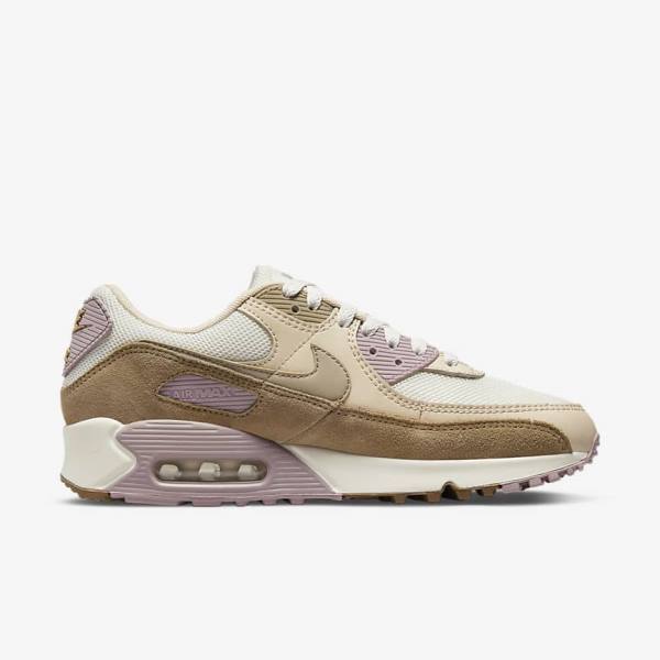 Brown / Light Purple / Khaki Women's Nike Air Max 90 Sneakers | NK948GAX