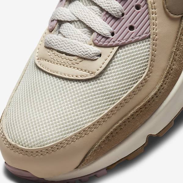 Brown / Light Purple / Khaki Women's Nike Air Max 90 Sneakers | NK948GAX