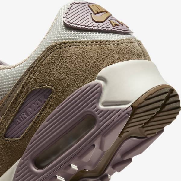 Brown / Light Purple / Khaki Women's Nike Air Max 90 Sneakers | NK948GAX