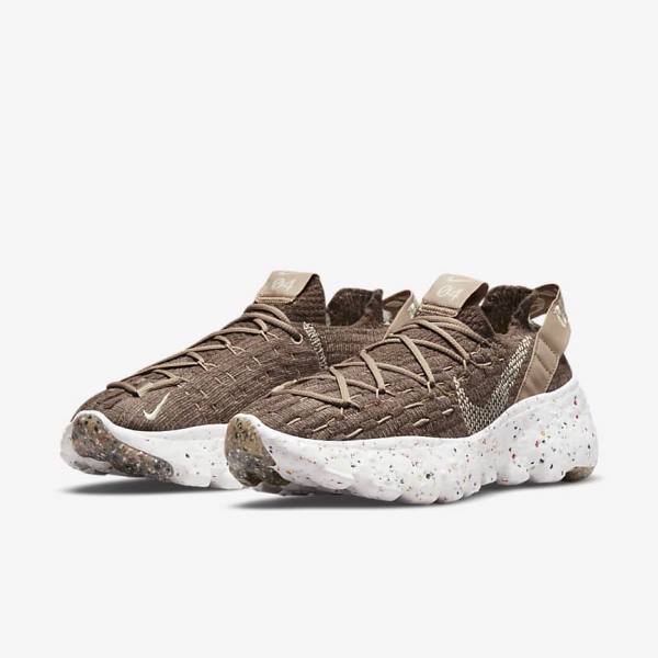 Brown / White Women's Nike Space Hippie 04 Sneakers | NK620KQP