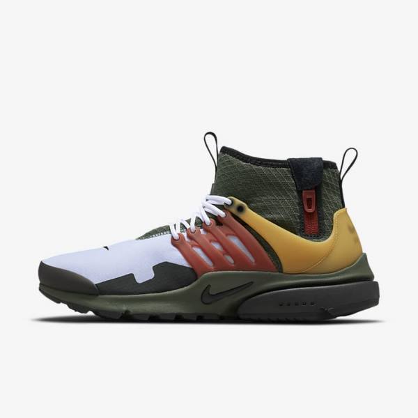 Dark Grey Green / Black Men\'s Nike Air Presto Mid Utility Sneakers | NK851LDF