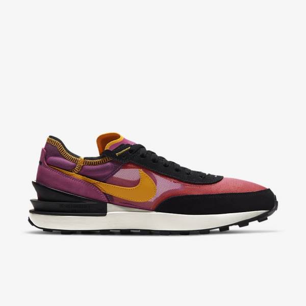 Fuchsia / Black / Gold Men's Nike Waffle One Sneakers | NK762DSW