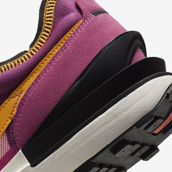 Fuchsia / Black / Gold Men's Nike Waffle One Sneakers | NK762DSW