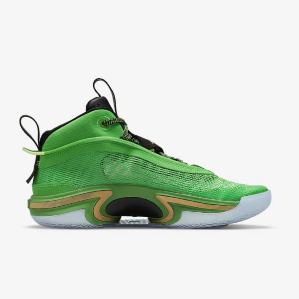 Green / Black / Light Green / Metal Gold Men's Nike Air Jordan XXXVI Jordan Shoes | NK165FOK