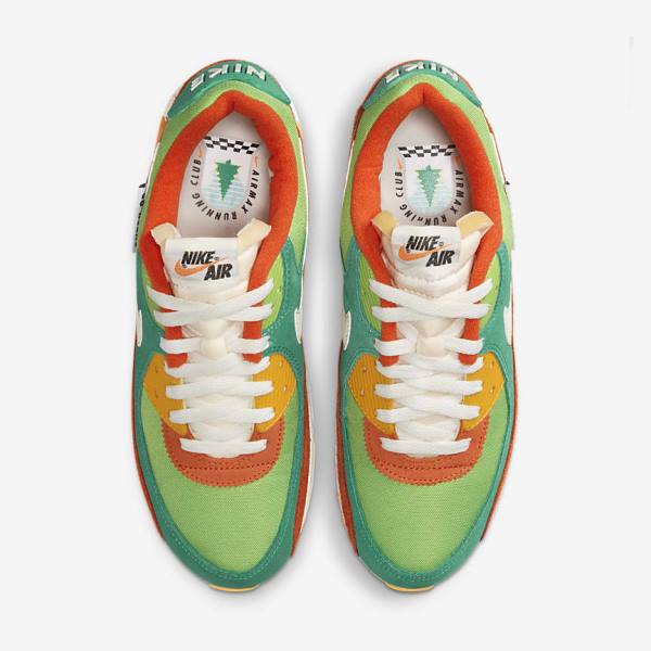 Green / Orange / Green Men's Nike Air Max 90 SE Sneakers | NK039EYT