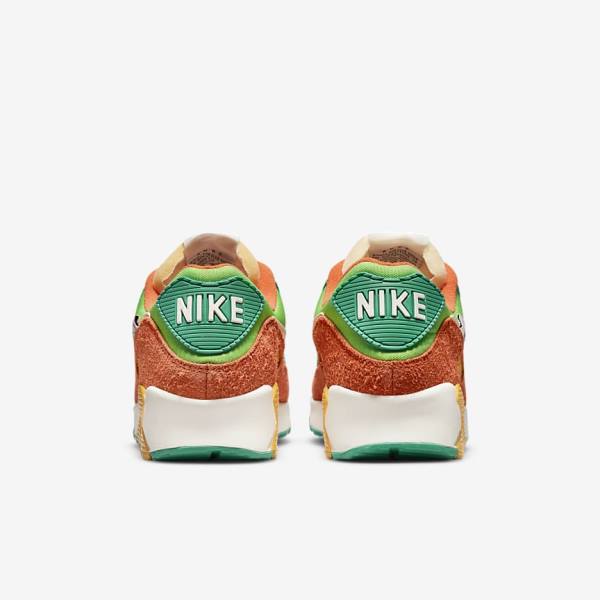 Green / Orange / Green Men's Nike Air Max 90 SE Sneakers | NK039EYT