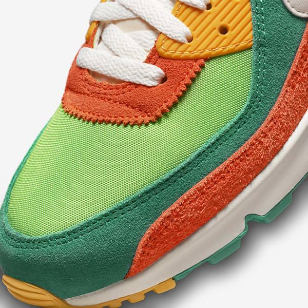 Green / Orange / Green Men's Nike Air Max 90 SE Sneakers | NK039EYT