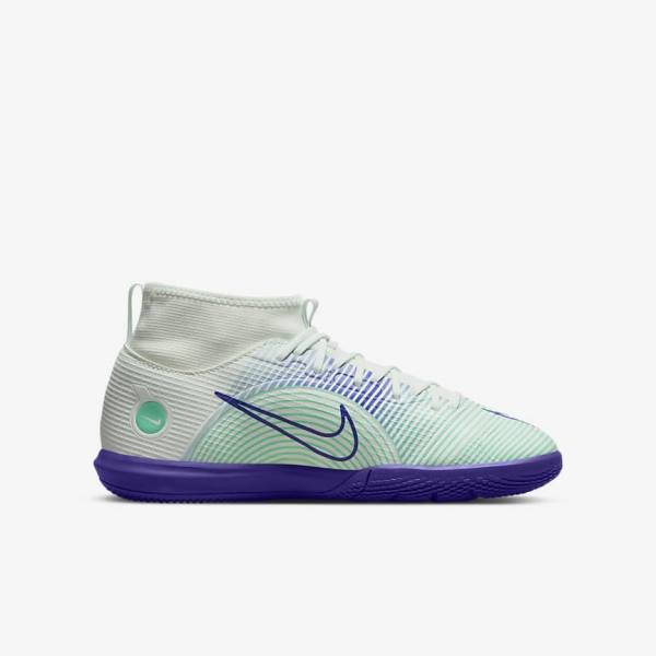 Green / Purple / Green Kids' Nike Jr. Mercurial Dream Speed Superfly 8 Academy IC Indoor Court Football Shoes | NK586WBS