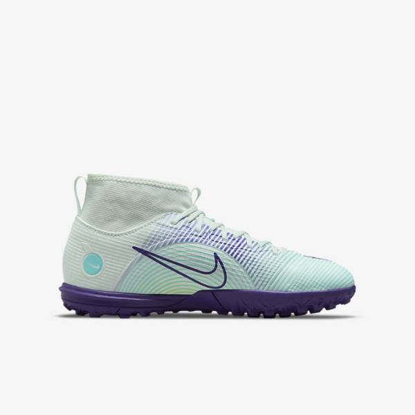 Green / Purple / Green Kids' Nike Jr. Mercurial Dream Speed Superfly 8 Academy TF Turf Football Shoes | NK920VPA