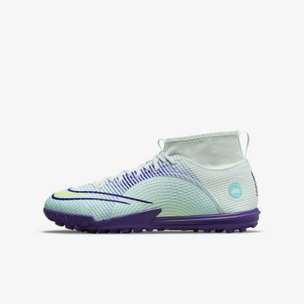 Green / Purple / Green Kids\' Nike Jr. Mercurial Dream Speed Superfly 8 Academy TF Turf Football Shoes | NK920VPA