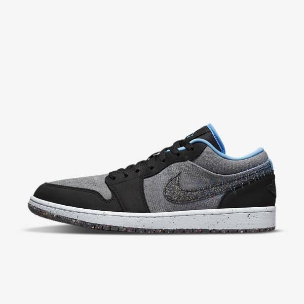 Grey / Black / Blue Men\'s Nike Air Jordan 1 Low SE Sneakers | NK965TWD