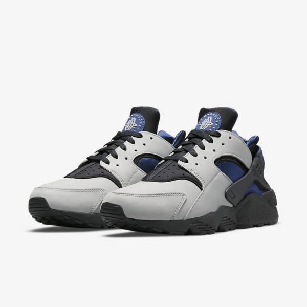 Grey / Black / Navy Men's Nike Air Huarache LE Sneakers | NK360HFV